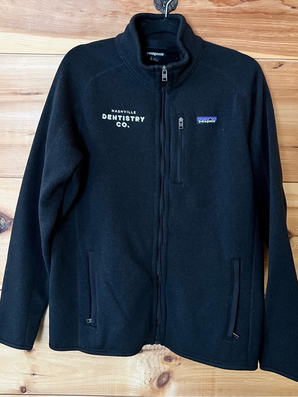 Patagonia Black Fleece Jacket with Nashville Dentistry Co. Logo Gorpcore Preppy